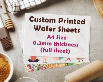 Custom Printed Wafer Paper, A4, Cake Toppers,  Wafer Paper, Edible Wafer Paper (can be used to order up to 8" x 11" edible images)