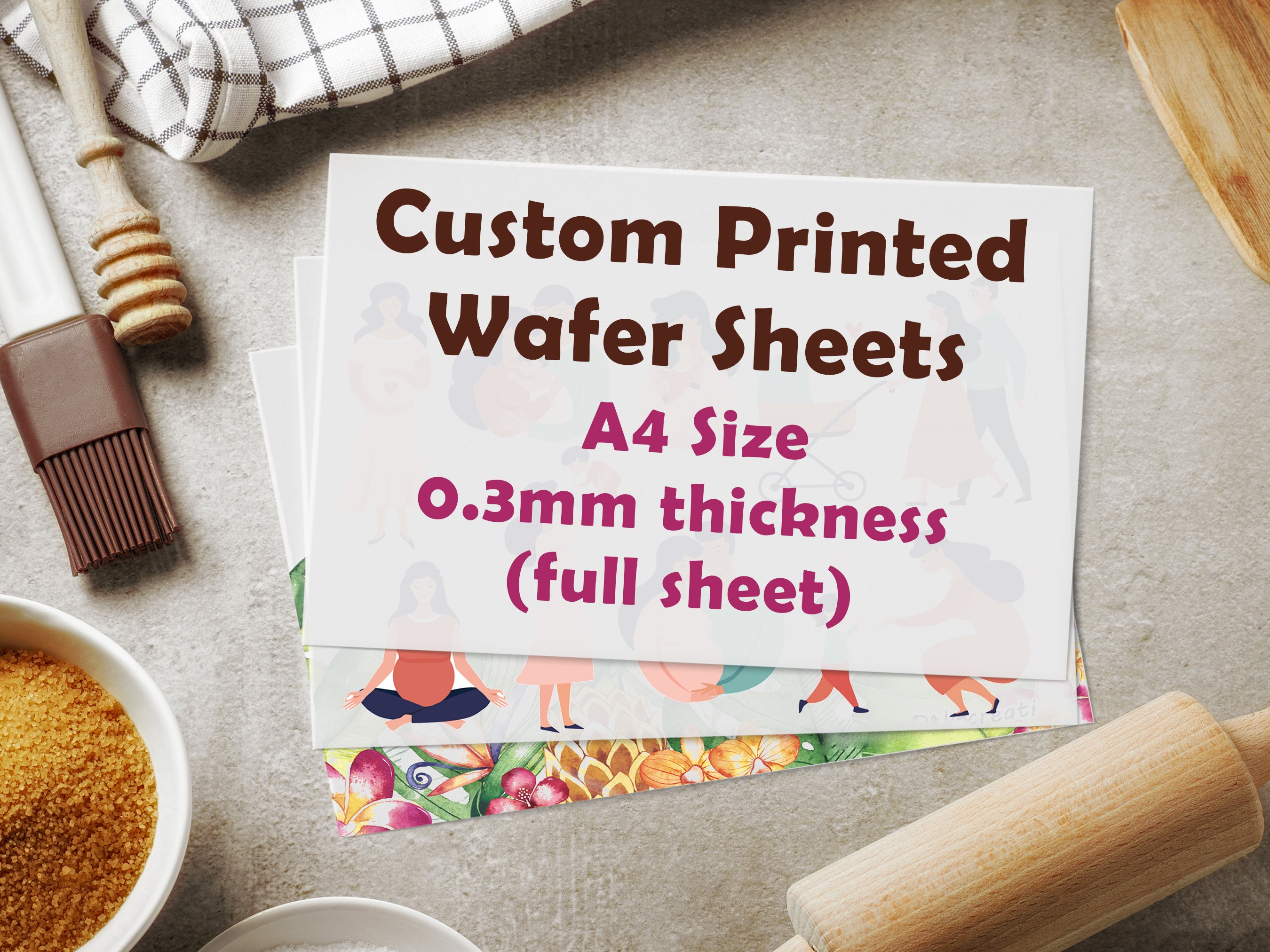 Edible Notebook Loose Leaf Paper Sheet Images Printed on Wafer