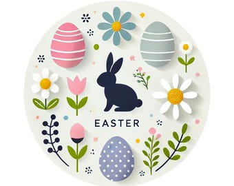 Easter Bunny Edible Icing Toppers | Custom Cupcake & Cookie Decorations