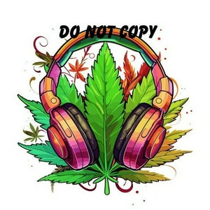 Marijuana tunes sublimation png digital download
