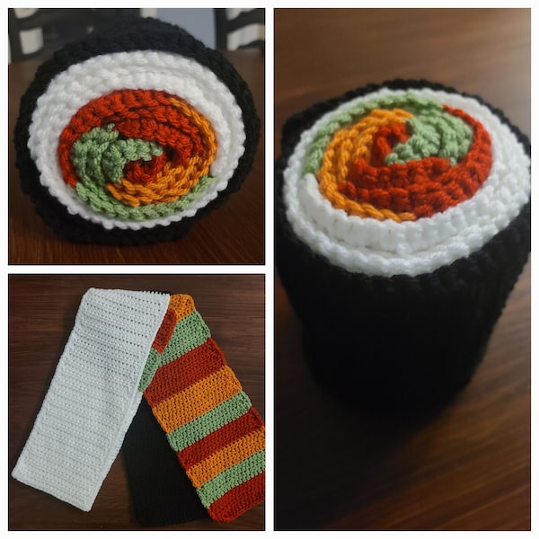 Sushi Roll Scarf Crochet Pattern