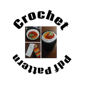 Patrón de crochet para bufanda de rollo de sushi