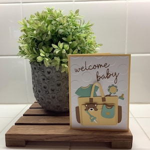 Welcome Baby, babykaart, handgemaakte kaart, wenskaart, Welcome Baby-kaart