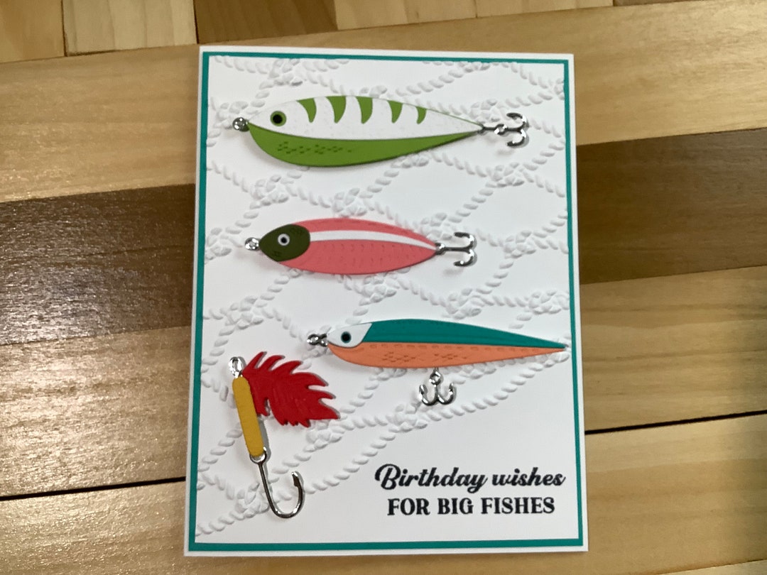 Handmade Fishing Lures Birthday Card: Angler Gift - Etsy