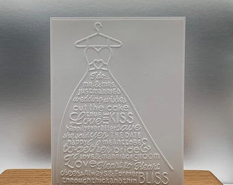 Carte de mariage en relief : conception de robe de mariée faite main