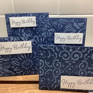 Birthday card, happy birthday card, embossed card, greeting card, handmade card