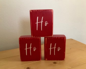 Ho Ho Ho wooden blocks (set of 3)