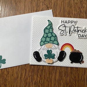 Carte de gnome de la Saint-Patrick, Gnome, Saint-Patrick, carte faite maison, carte de Saint-Patrick, carte de gnome
