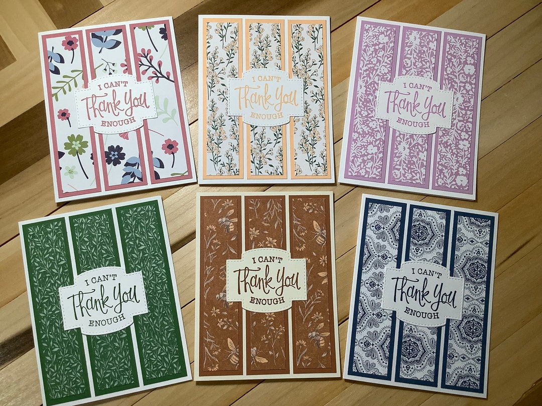 Handmade Thank You Cards: Floral Greetings, Pack of 6 - Etsy