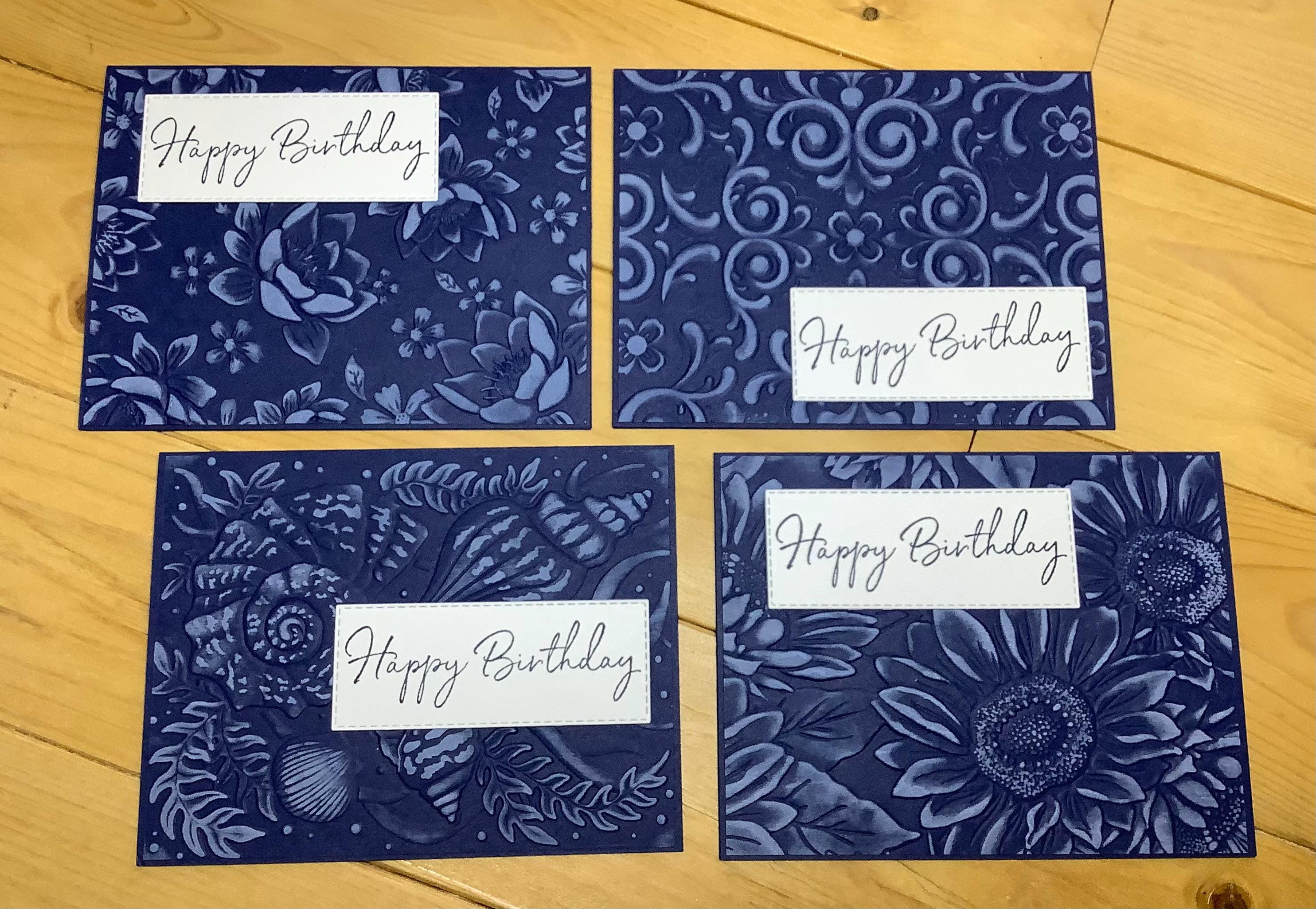 Handmade Embossed Happy Birthday Cards - Etsy