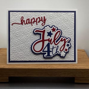 Carte faite main, 4 juillet, fête de l'indépendance, 4 juillet, carte du 4 juillet joyeux