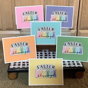 Cartes de Pâques faites main, lapins, bibelots, bénédictions de Pâques, cartes de Joyeuses Pâques, cartes de voeux de Pâques