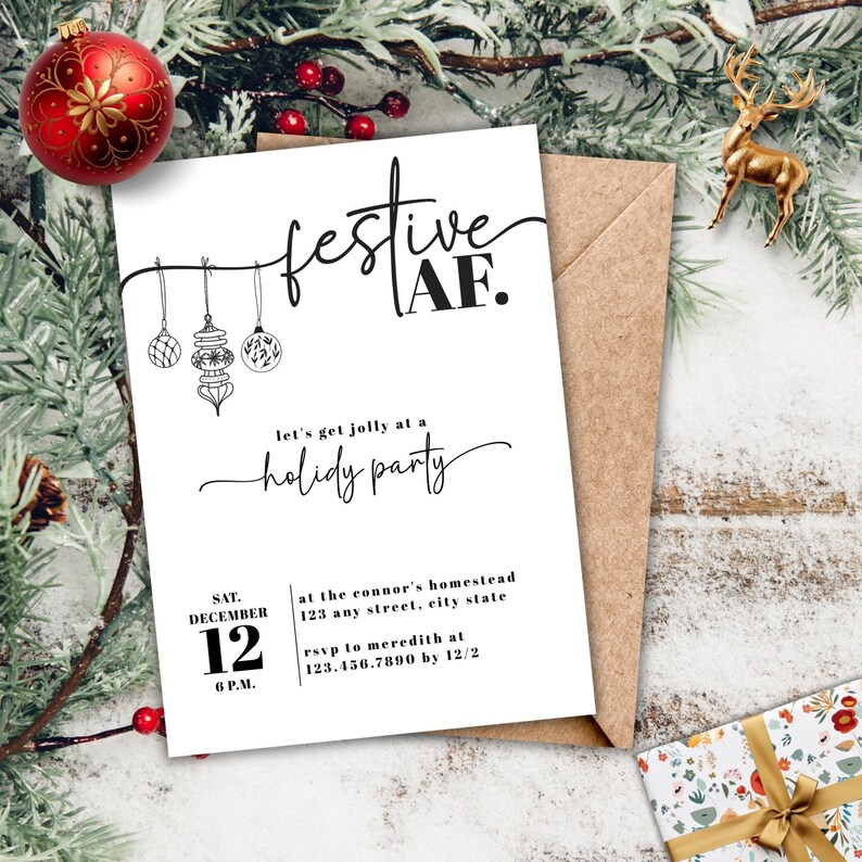 Funny Christmas Party Invite Funny Christmas Invitations Etsy New Zealand