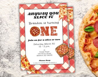 Pizza 1st Birthday Invitation, Pizza First Birthday Invitation, 1st Birthday Party, pizza making birthday party invite,pizza making birthday