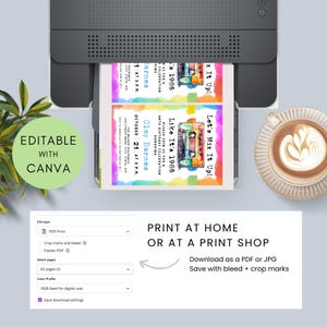 80s Theme 40th Birthday Invitation, Mixtape 40th birthday invitation, 80s Party Invitation Canva, Retro Party Flyer image 8