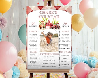 Letrero de cumpleaños con temática de granja para segundo cumpleaños, paquete de cumpleaños "Llamada a todos los animales de fiesta", letrero de cumpleaños de granero, paquete de cumpleaños con temática de granja para segundo cumpleaños