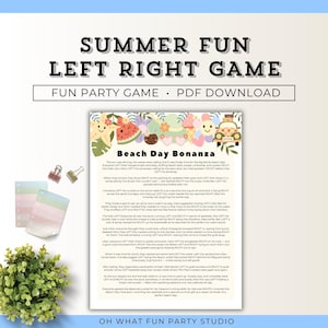 Summer Left Right Game, Birthday Games For 13 Year Old Party,Left Right Bridal Shower Game,Left Right Game Baby Shower,Left Right Game Teens