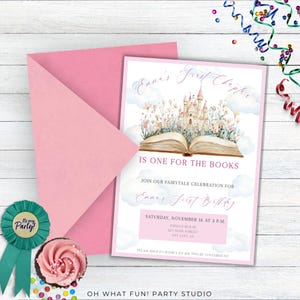 First Chapter Birthday Invite, Storybook Birthday Invitation, Fairytale Invitation, One For The Books Birthday Invitation,First Chapter Girl