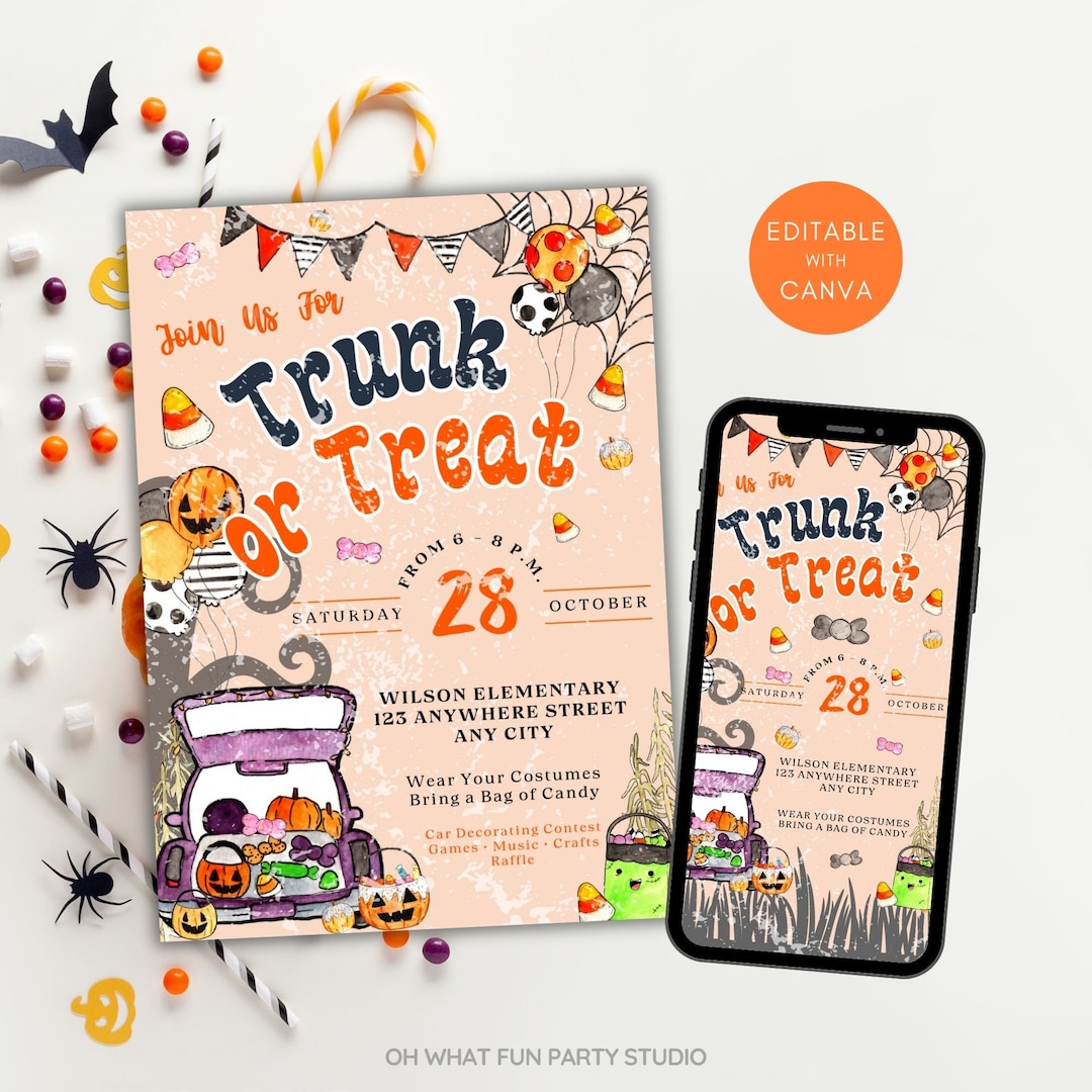 Trunk or Treat Invitation, Trunk or Treat for Church, Trunk or Treat