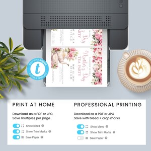 May include: Printable invitation for a Mother's Day tea party. The invitation features a watercolor illustration of a teapot and flowers in pink, white, and green. The text on the invitation reads "Please join us for a Mother's Day Tea Party" and includes the date and time of the event.