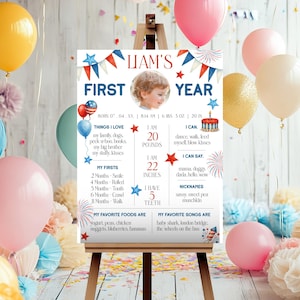 One All American Boy Milestone Sign, One All American Boy Bundle, All American Boy 1st Birthday, Fourth Of July First Birthday Invite Bundle