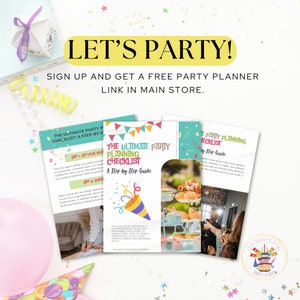 May include: Three printable checklists for party planning, with a colorful confetti background. The checklists are titled "The Ultimate Party Planning Checklist: A Step-by-Step Guide".