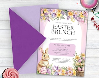 Easter Brunch Flyer, Easter Brunch Invitation, Easter Invitation Minimalistic, Easter Sunday Invite, Easter Church Invitation, Spring Brunch