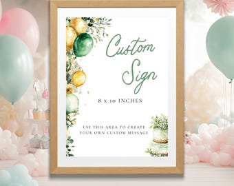 16th Birthday Invitation For Girl Sage Green Sign, Quinceanera 15th Birthday Sage Green Invitation, Sweet 16 Welcome Sign Template
