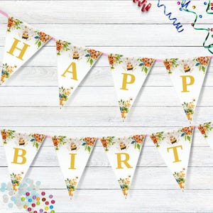 First Bee Day Bunting, First Bee-Day Bundle, Editable 1st Birthday Bee Banner, Cute Bumble Bee Theme, Sweet As Can Bee Birthday Bundle