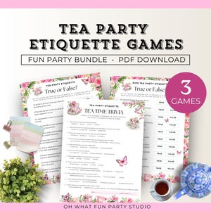 Tea Party Etiquette Game Printable, Tea Party Games Spill The Tea, Christian Tea Party Games,Tea Party Games Teens,Victorian Tea Party Games