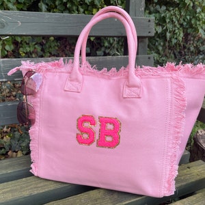 Victoria Secret Pink & White Stripe Beach Bag, rose