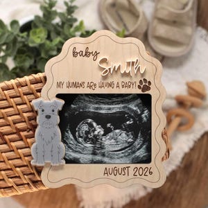 Personalized Pregnancy Announcement, Pregnancy Reveal, Dog, Sonogram Frame, Baby Coming Soon