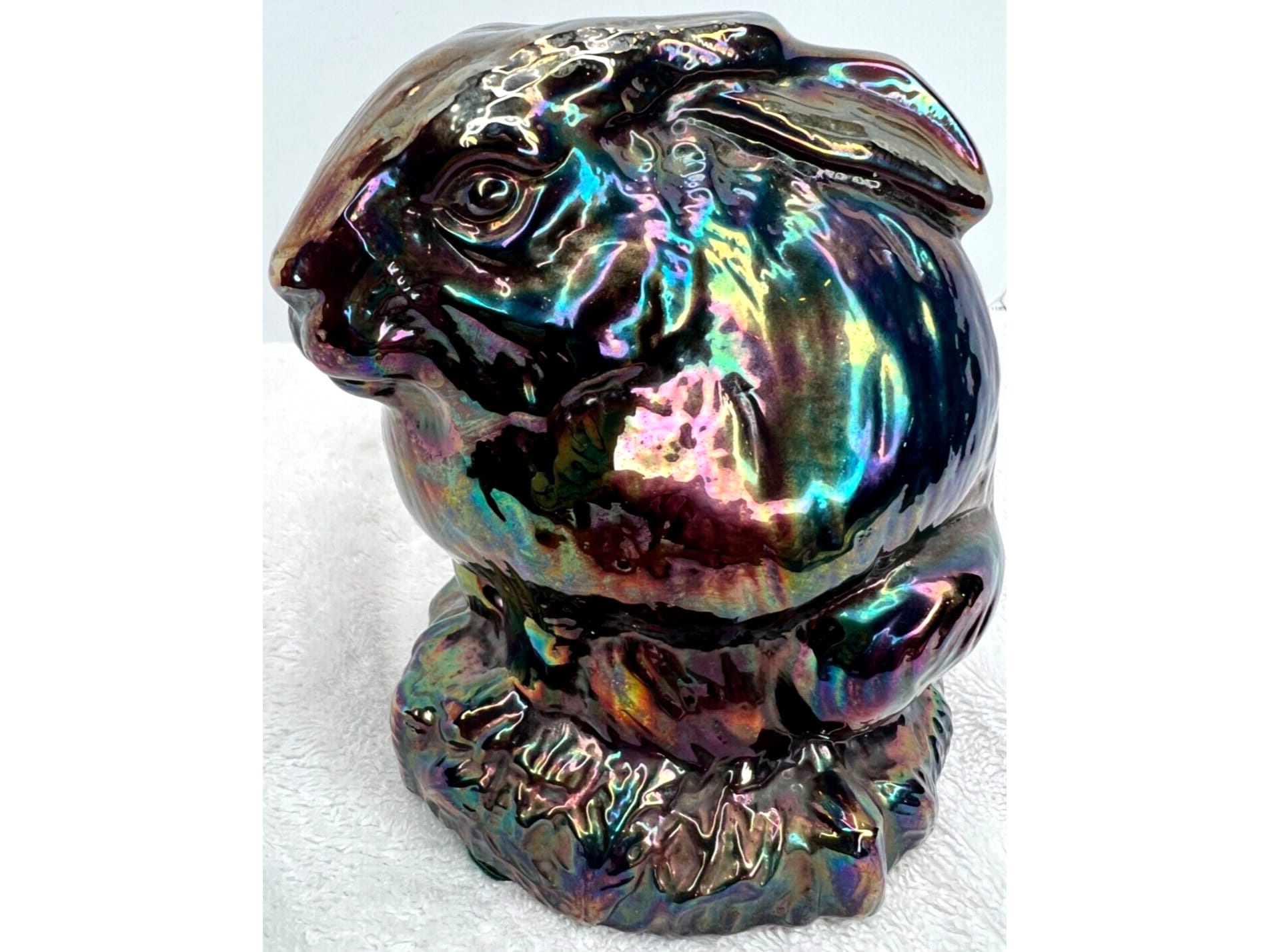 Fenton Large Amethyst Carnival Glass Rabbit #5174 CN Figurine - Etsy