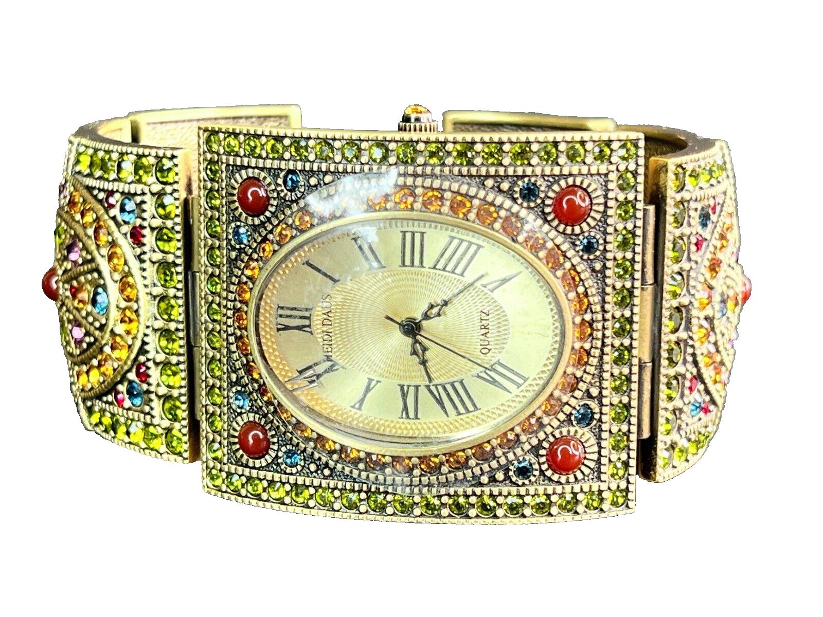 Heidi Daus Watch Art Deco Wide Bracelet Swarovski Crystal  display picture 3