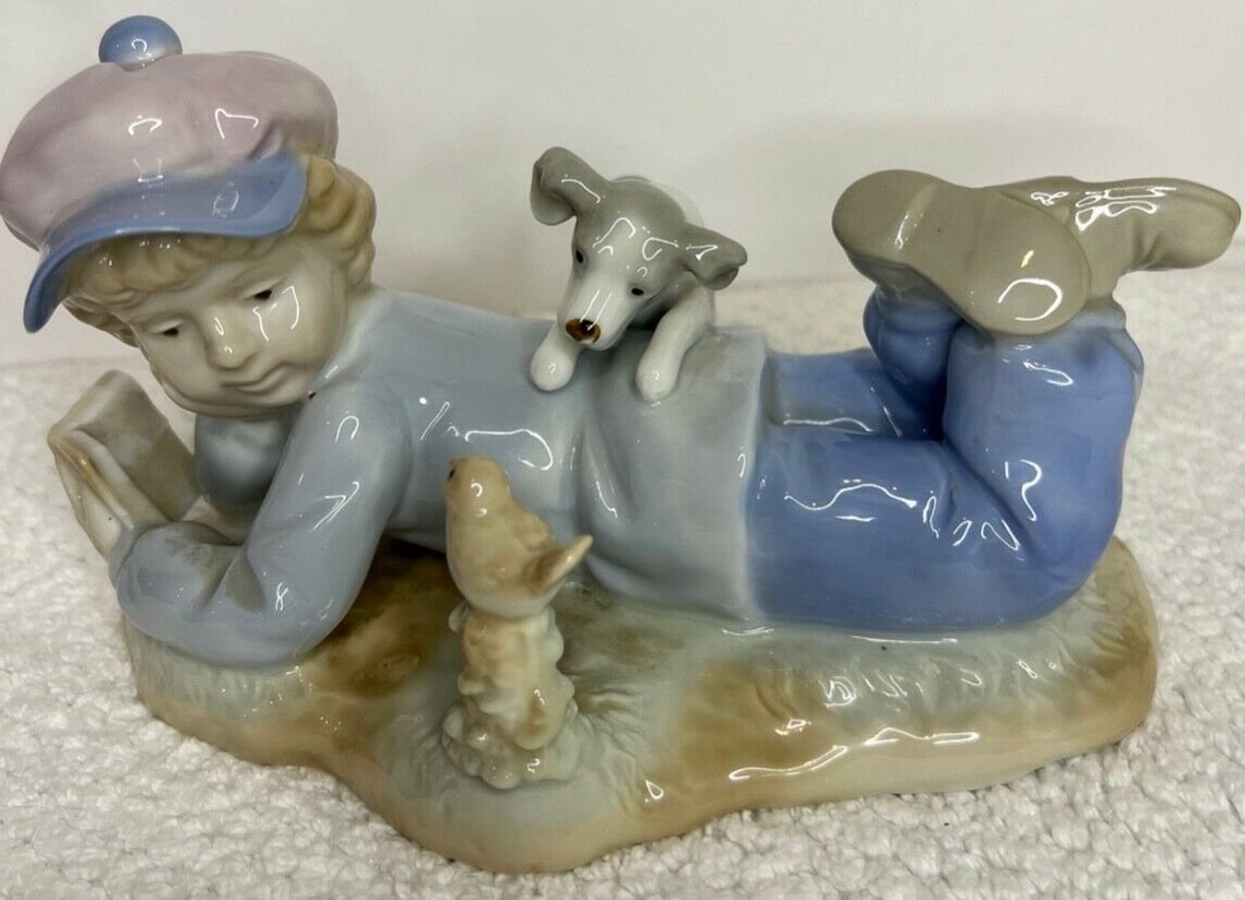 Vintage Paul Sebastian Porcelain Figurine of Boy Reading With Etsy