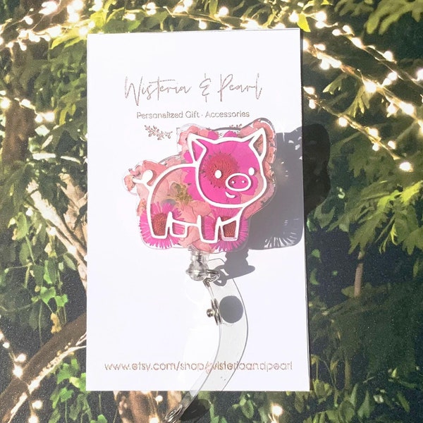Little Pig Badge Reel, Baby Animal Badge Reel, Pediatric Nurse Badge Reel, Christmas Gift for Nurse Under 15 Dollars