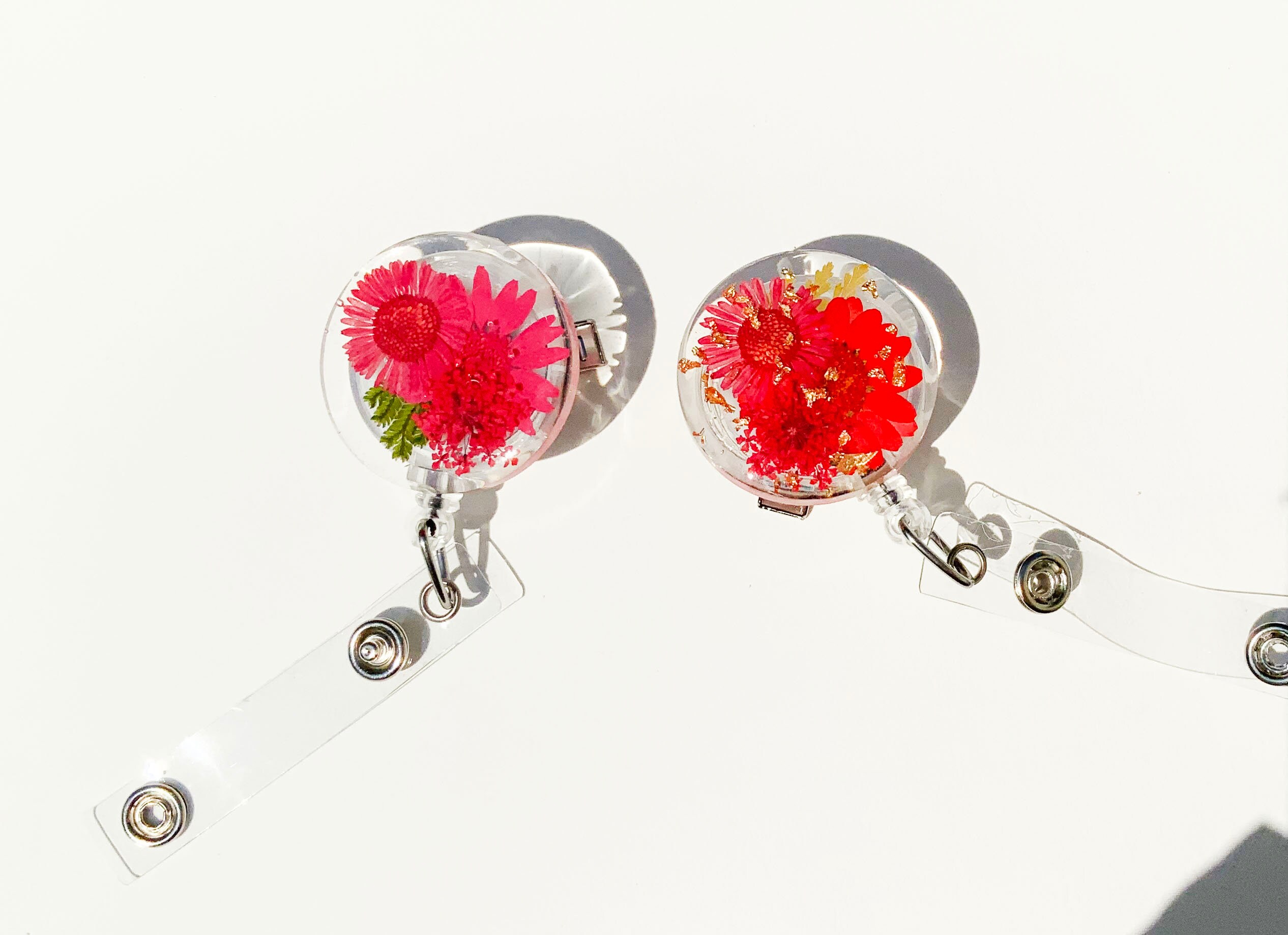 Personalized Real Flower Badge Reel Custom Make Badge Reel Etsy