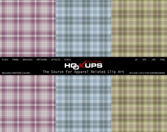Seamless Menswear Check Plaid, digital paper, scrapbook paper, background,vector plaid, PNG, pattern with Pantone® Swatches.INSTANT DOWNLOAD