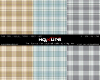 Seamless Menswear Check Plaid, digital paper, scrapbook paper, background,vector plaid, PNG, pattern with Pantone® Swatches.INSTANT DOWNLOAD