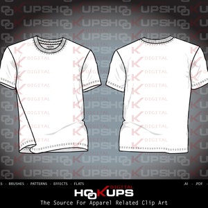 T-Shirt Fashion Flat - Flat Vector Sketch - Technical Fashion Sketch INSTANT DOWNLOAD