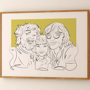 Retrato de pareja personalizado con arte lineal, regalo de aniversario de bodas personalizado para San Valentín, retrato de pareja a partir de una foto, impresión de retrato de una línea