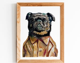 Custom Watercolor Pet Portrait, Hand-Painted from Photo, Memorial Gift