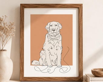 Custom Dog and Cat Portrait Cartoon Line Art