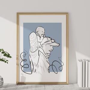 Custom Portrait For Dad, Custom Fathers Day Gift, Custom Family Gift, Dad Wall Art Portrait, Custom Portrait From Photo, Dad Portrait