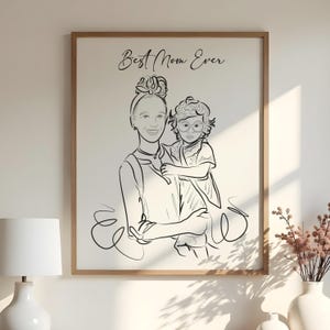 Custom Line Art Portrait for Lovers, Personalized Valentines Day Gift to Her, Gift for Him, Couple Portrait Gift for Halloween and Christmas afbeelding 5