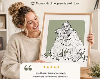 Custom Dog Portrait Line Art from Photo