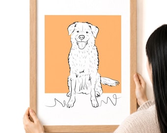 Black Friday Sale Custom Pet Portrait, Custom Line Art, Pet Portrait Drawing, Sketches From Photo, Personalized Gifts , Dog and Cat Portrait