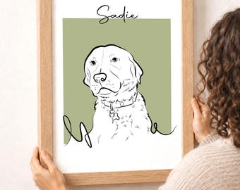 Custom Pet Portrait, Custom Line Art, Pet Portrait Drawing, Sketches From Photo, Personalized Gifts , Dog Portrait, Cat Portrait from Photo