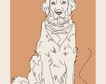 Custom Exotic Pet Portrait Line Art from Photo