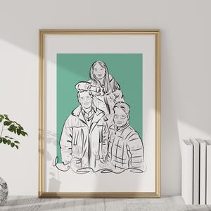 First Anniversary Gift, Portrait from Photo, Unique Husband Gift, Lesbian Gift, Gift for Him or Her, Custom Line Drawing, Gift for Boyfriend